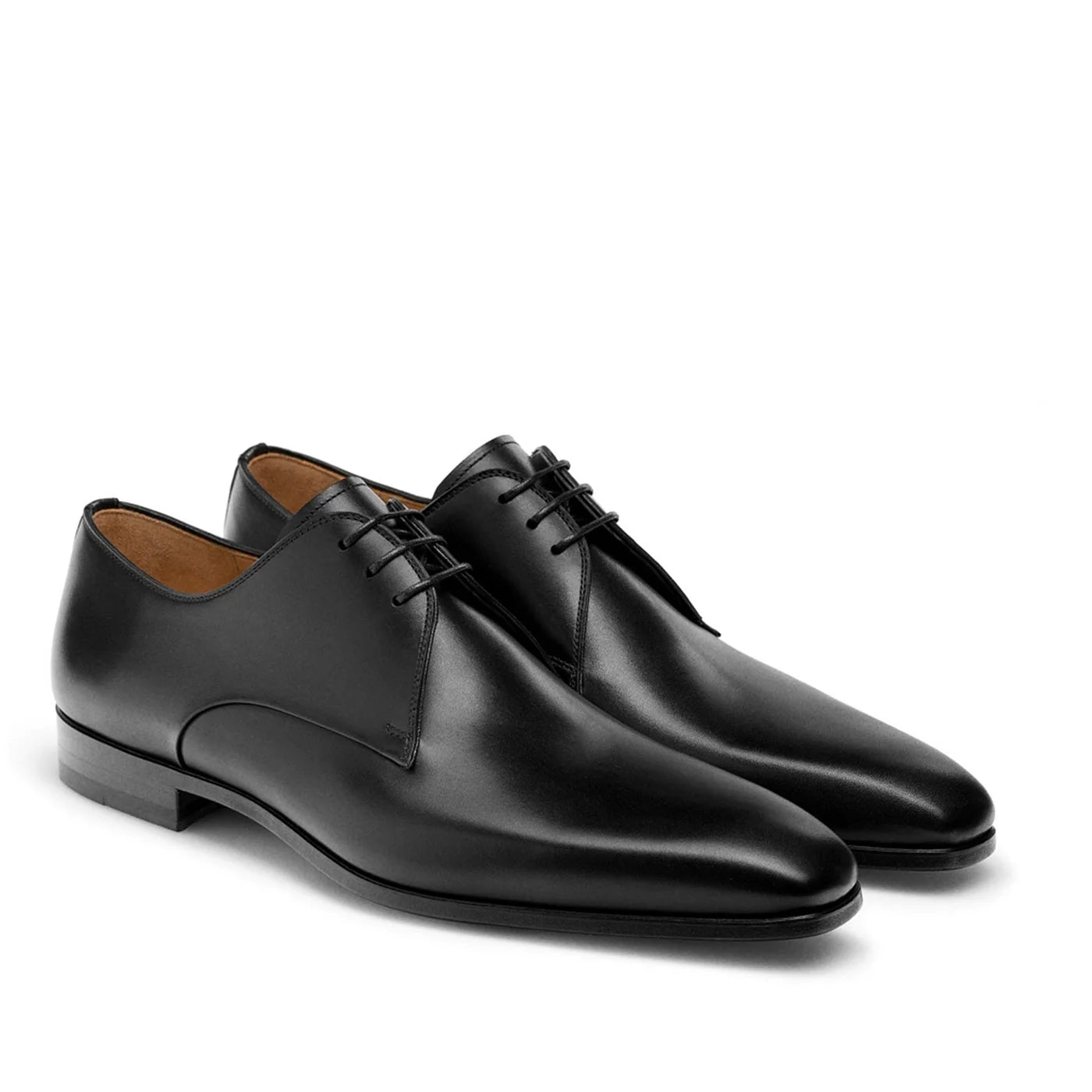 Black Jamoby Plain Toe Derby Shoes - Bellora Italia