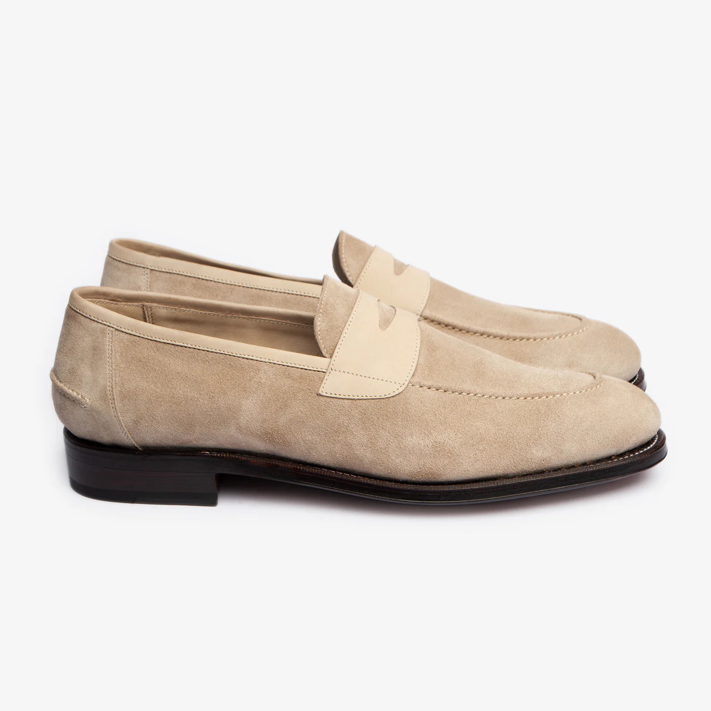 Height Increasing Beige Suede Guardia Loafers - Bellora Italia