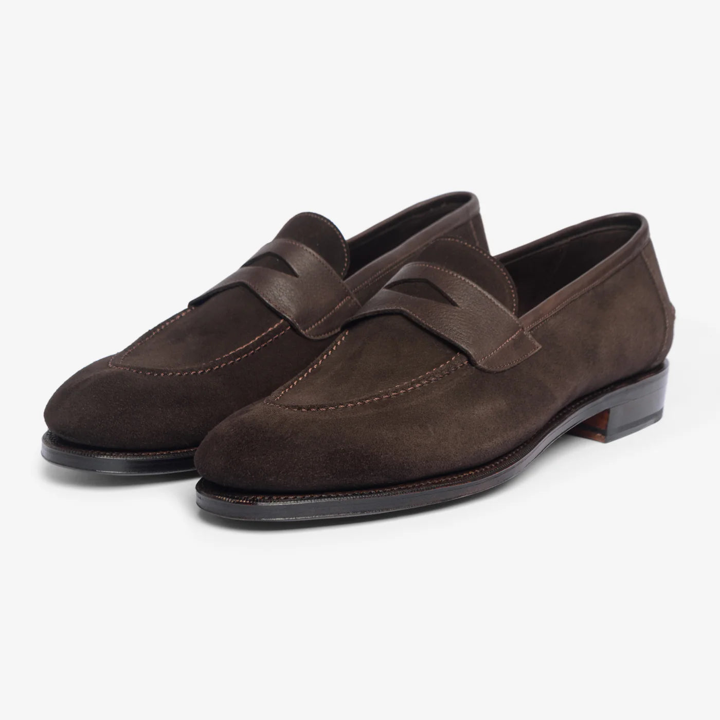 Bitter Choco Sued Unlined Penny Loafer - Bellora Italia