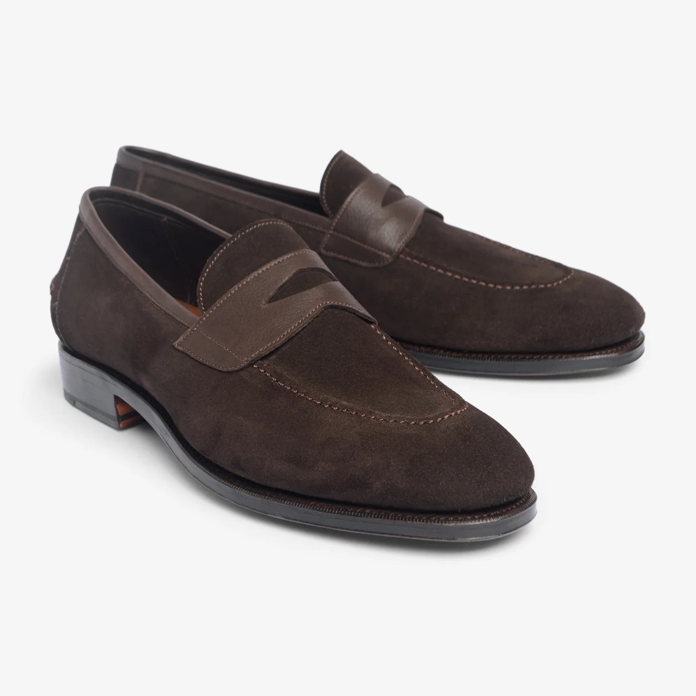 Bitter Choco Sued Unlined Penny Loafer - Bellora Italia