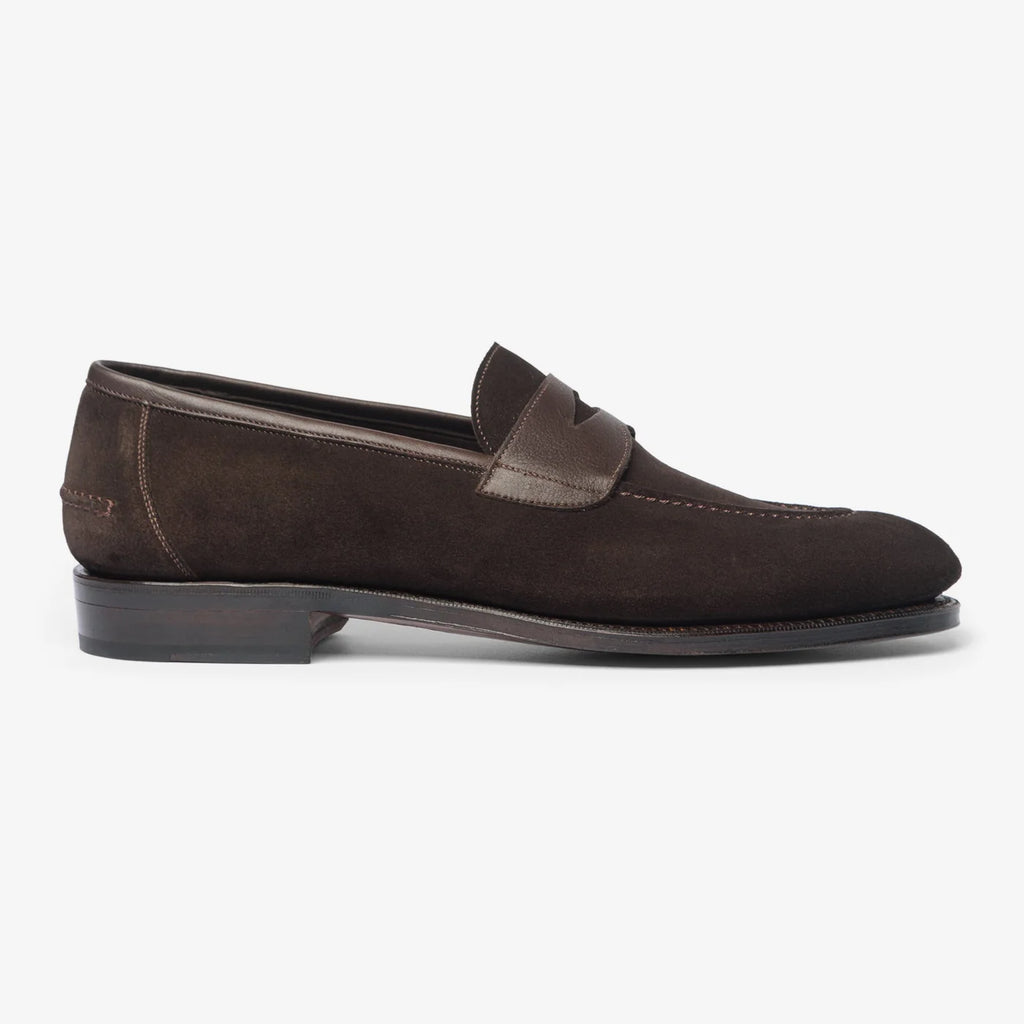 Bitter Choco Sued Unlined Penny Loafer - Bellora Italia