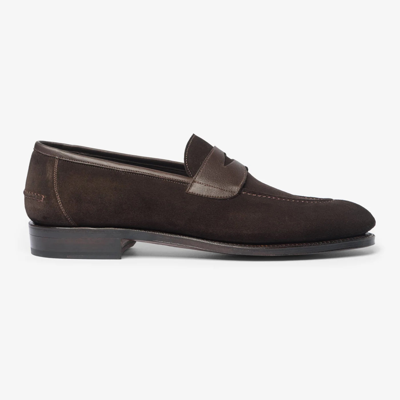 Bitter Choco Sued Unlined Penny Loafer - Bellora Italia