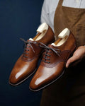 Tan Leather Elowet Brogue Oxfords - Formal Shoes