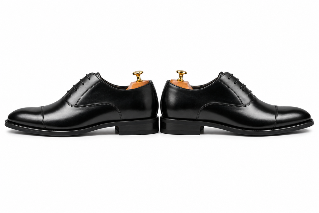 Height Increasing Imperium Black Leather Oxford Shoes