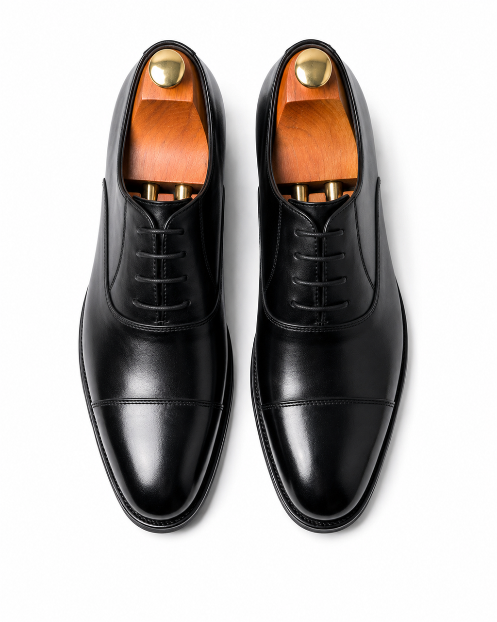Height Increasing Imperium Black Leather Oxford Shoes