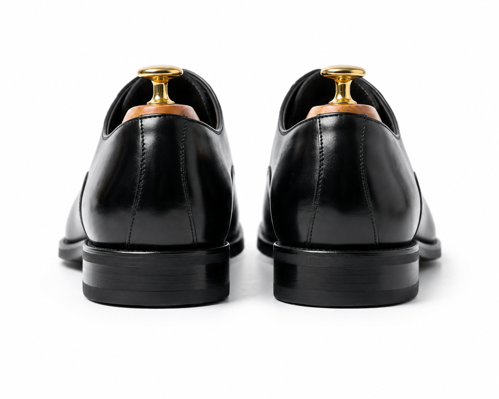 Height Increasing Imperium Black Leather Oxford Shoes