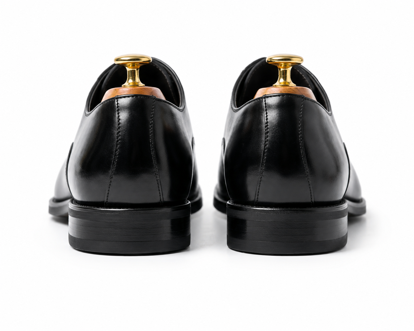 Height Increasing Imperium Black Leather Oxford Shoes