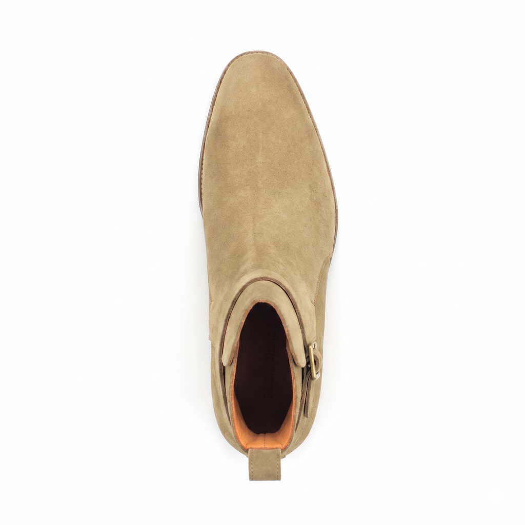 Height Increasing Sabbia Beige Suede Jodhpur Boots