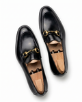 Black Leather Impero Horse-bit Loafers