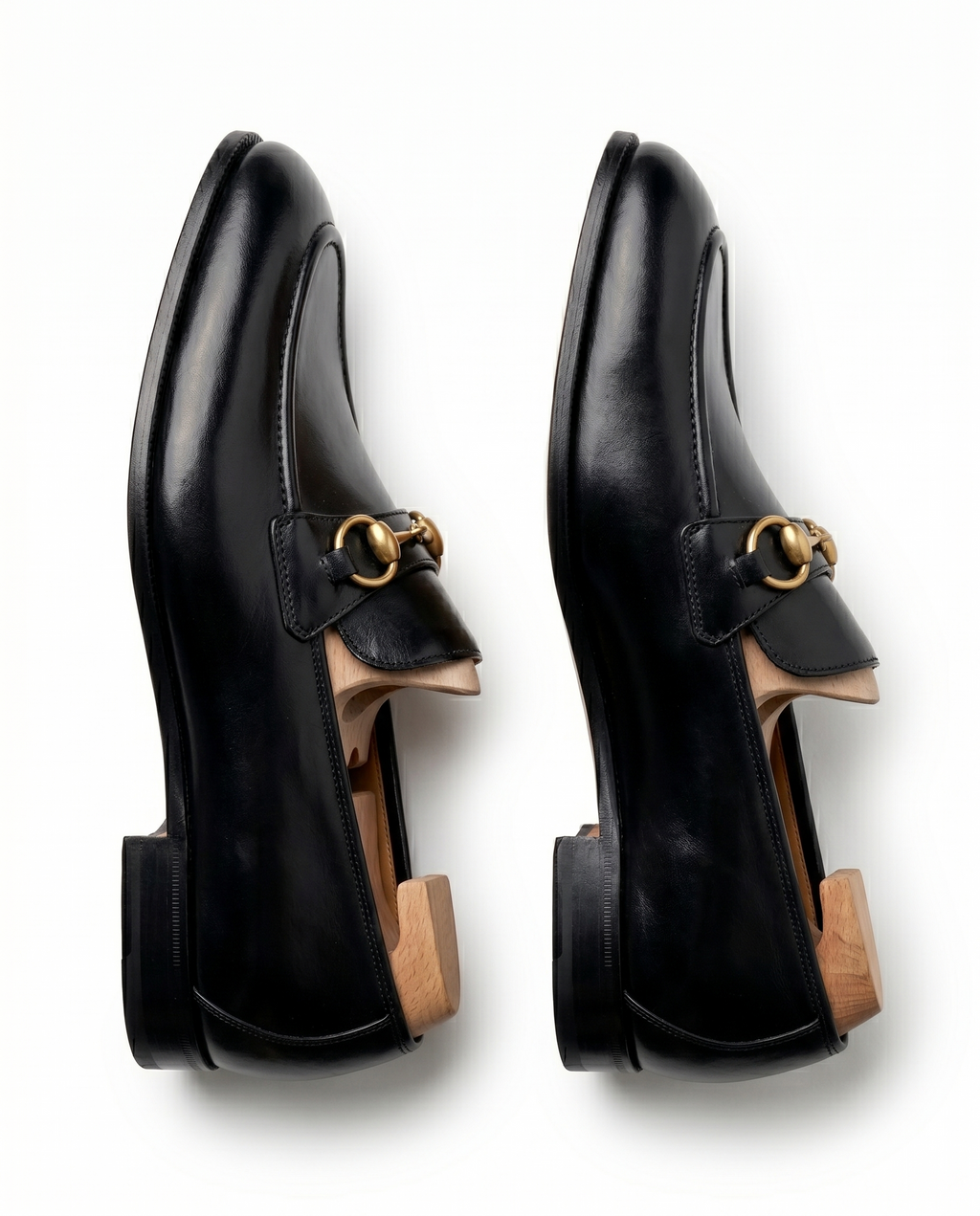 Black Leather Impero Horse-bit Loafers
