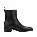 Height Increasing Scuro Black Crocodile Print Zipper Boots