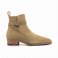 Height Increasing Sabbia Beige Suede Jodhpur Boots