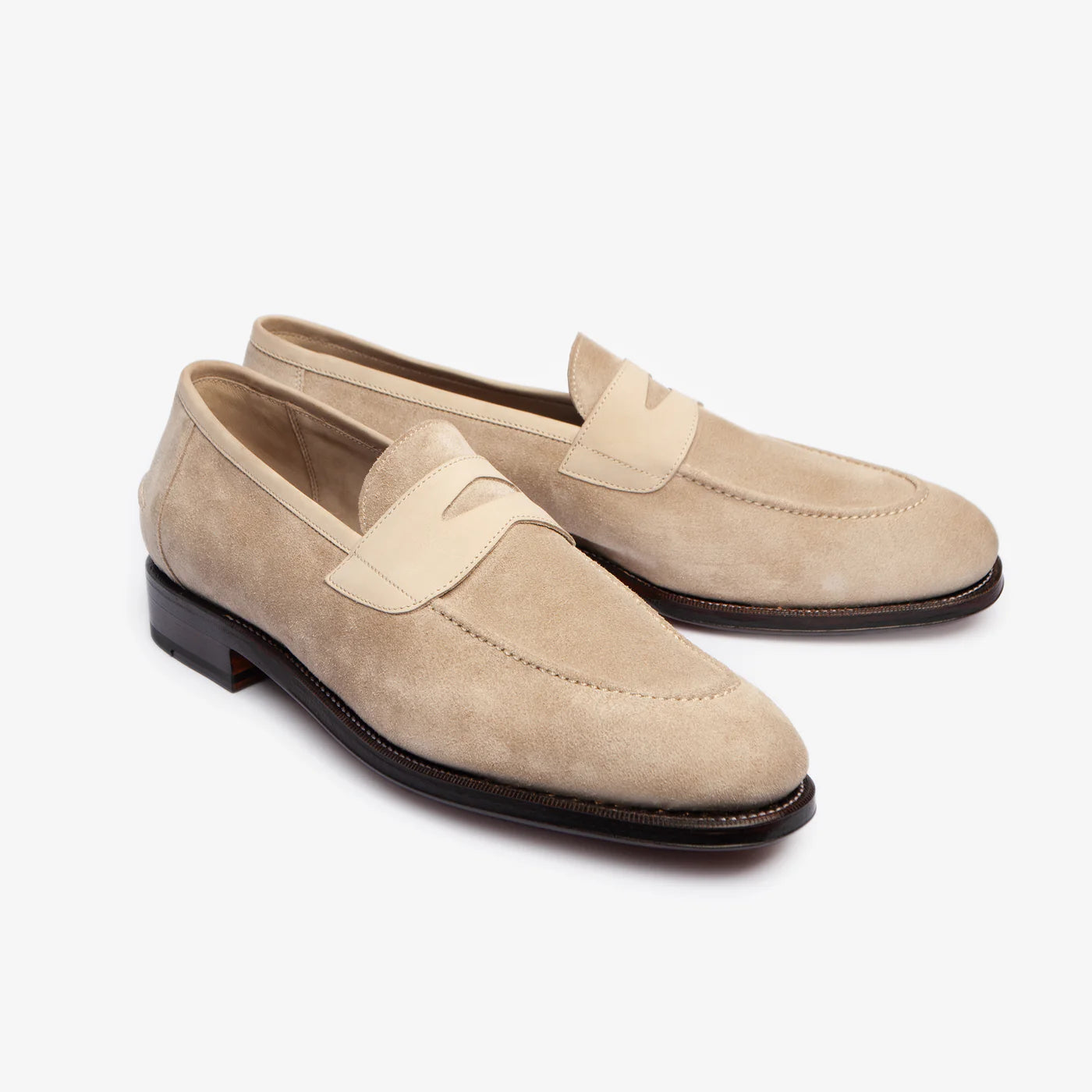 Height Increasing Beige Suede Guardia Loafers - Bellora Italia