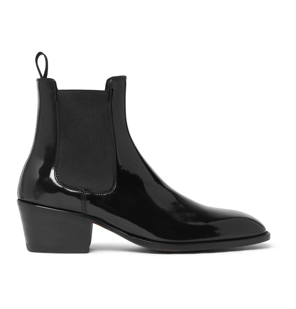 Black Patent-Leather Bolin Chelsea Boots - Bellora Italia