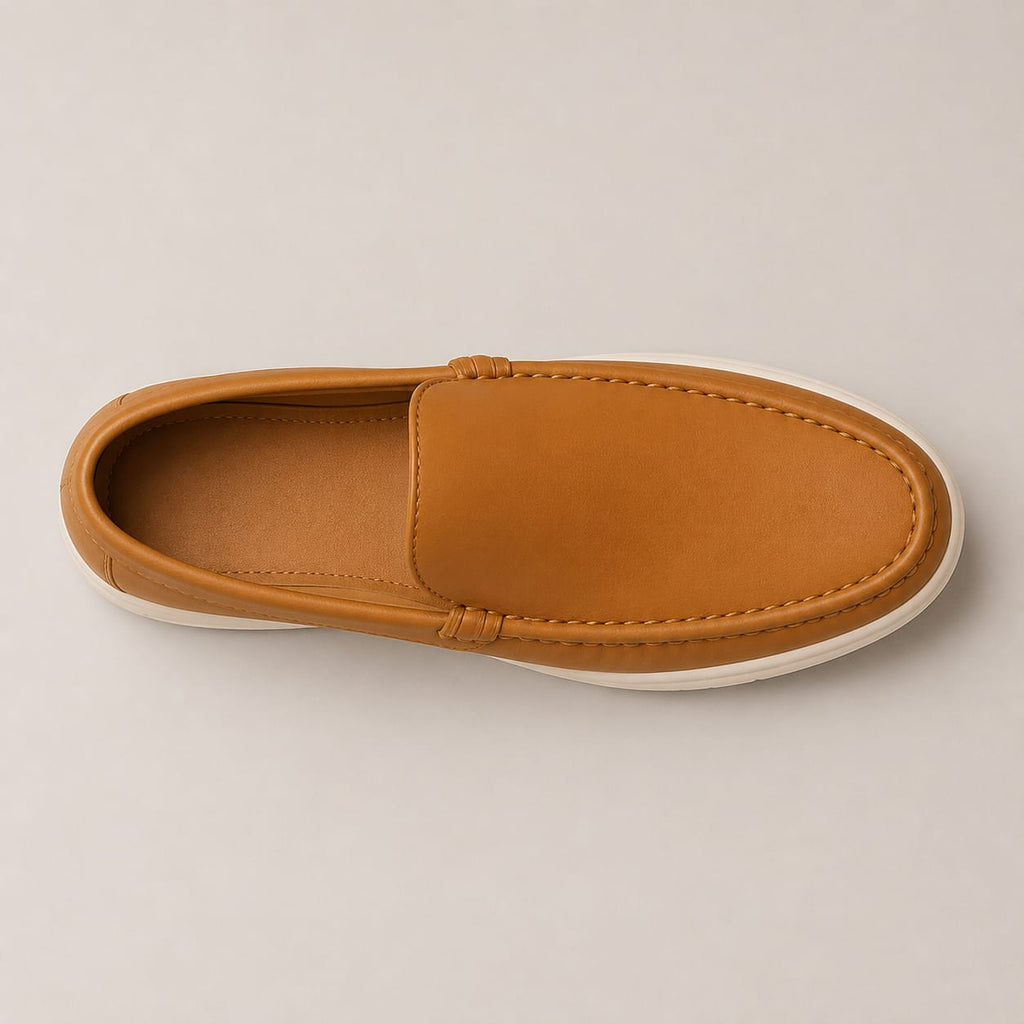 Tan Leather "Monza" Comfort Loafers