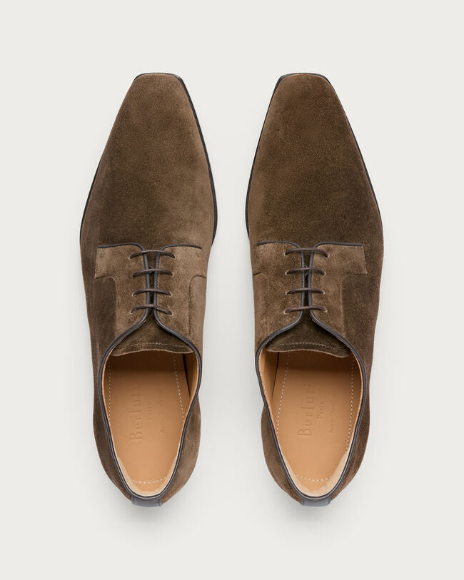Olive Suede "Monteluce" Derby Shoes