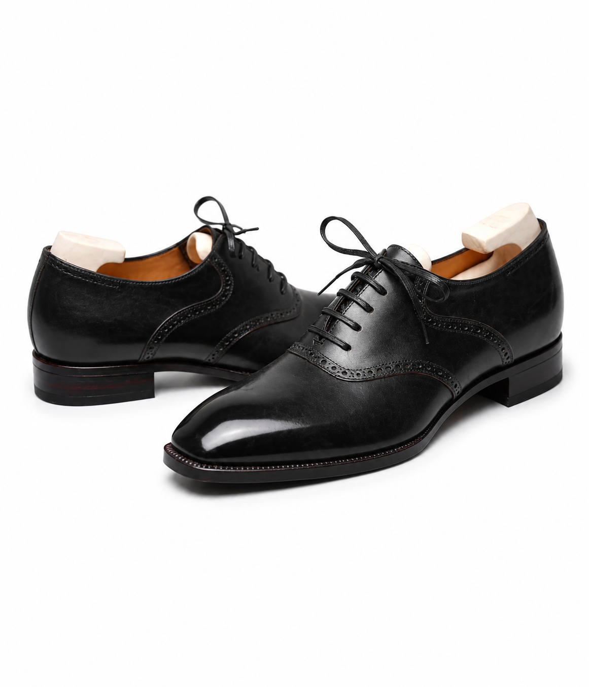 Height Increasing Eterno Black Brogue Oxford Shoes