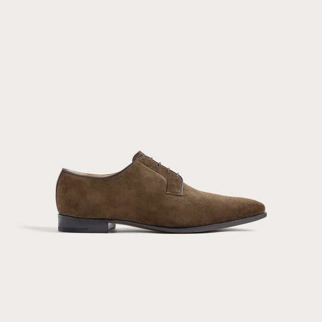 Olive Suede "Monteluce" Derby Shoes
