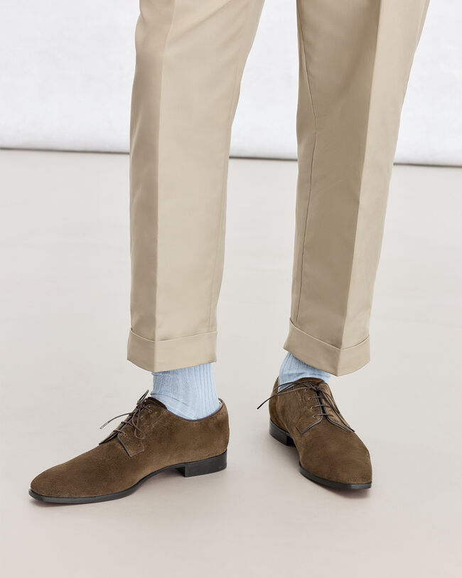 Olive Suede "Monteluce" Derby Shoes