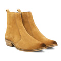 Beige Suede Toronto Western Zipper Boots