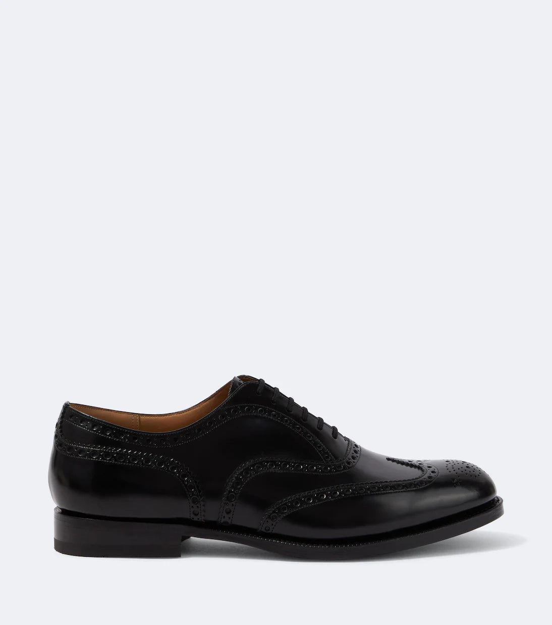 Black Leather "Valenzo" Full Brogue Oxfords