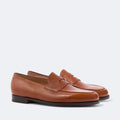 Height Increasing Tan Leather "Renzaro" Penny Loafers