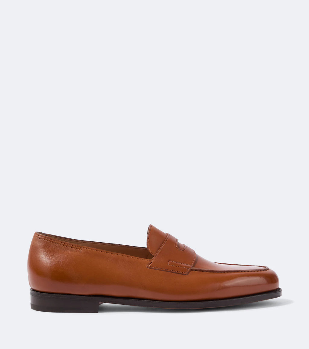 Height Increasing Tan Leather "Renzaro" Penny Loafers