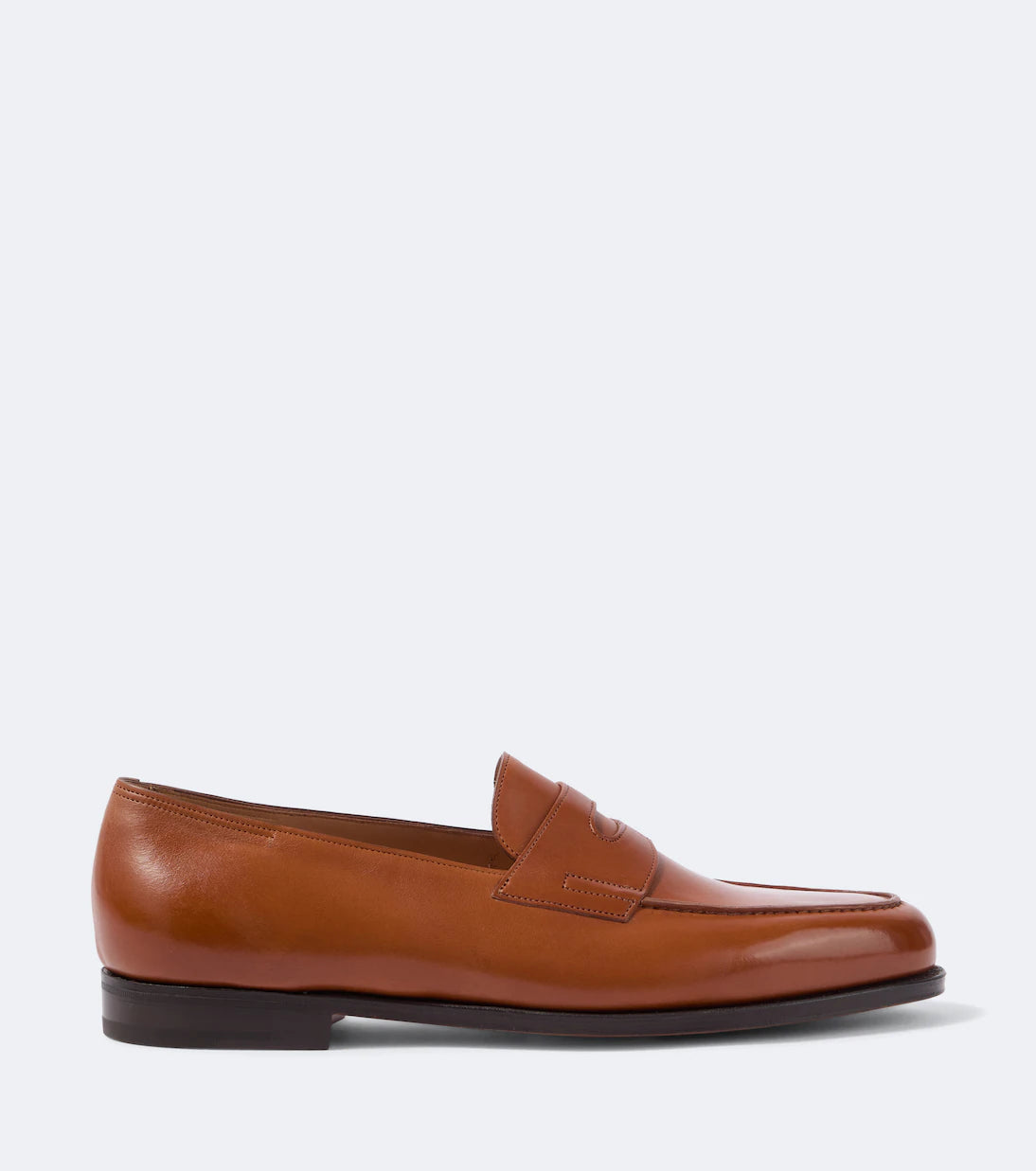 Height Increasing Tan Leather "Renzaro" Penny Loafers