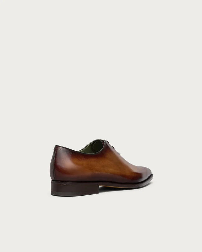 Amber Patina Leather "Novante" Wholecut Oxfords