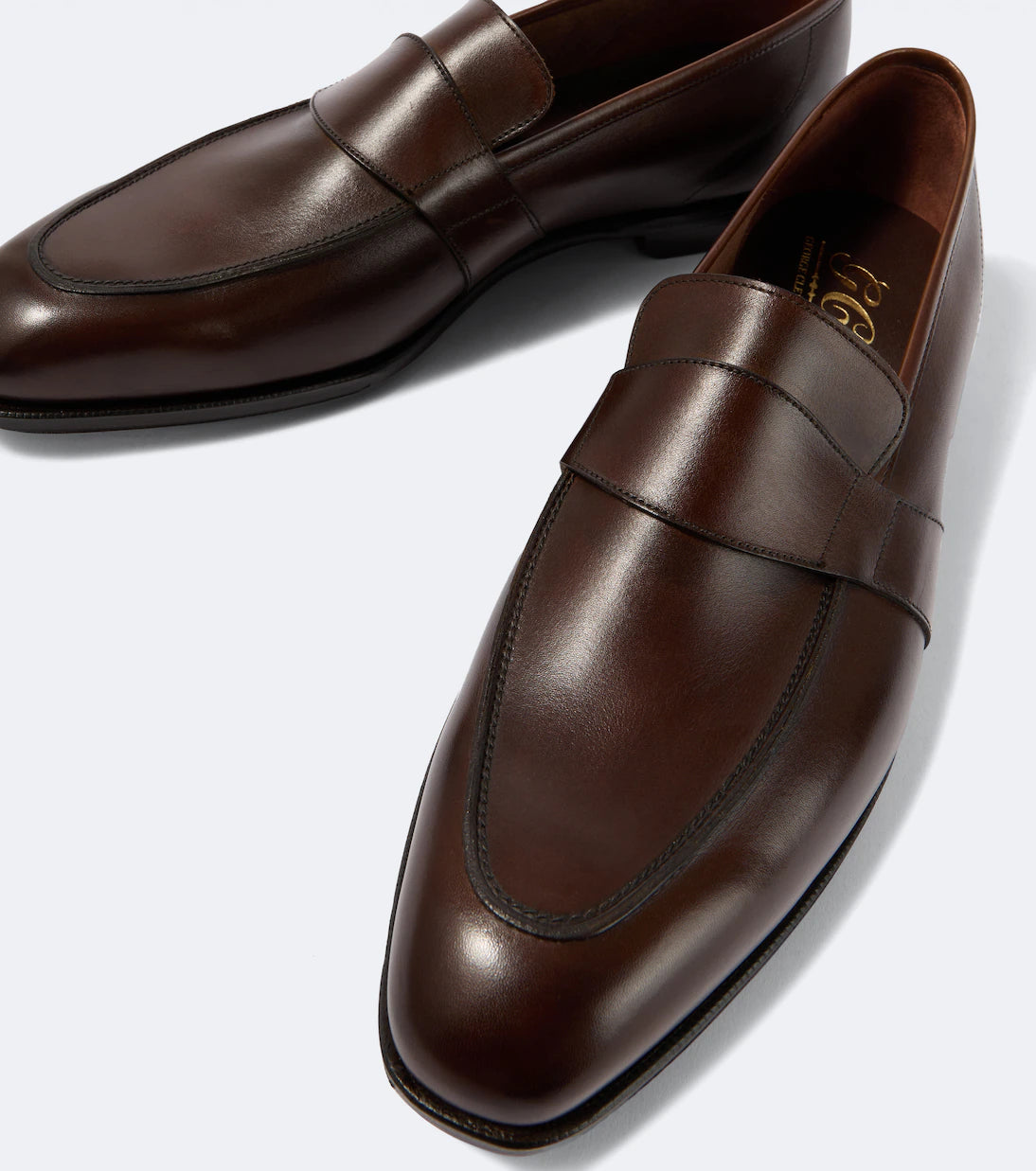 Dark Brown Leather "Torvani" Penny Loafers