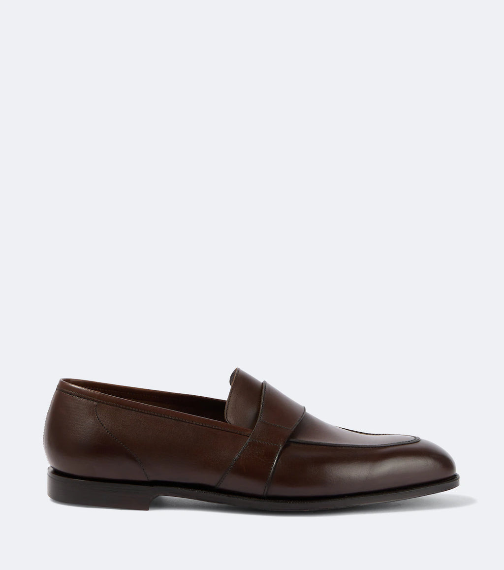 Dark Brown Leather "Torvani" Penny Loafers