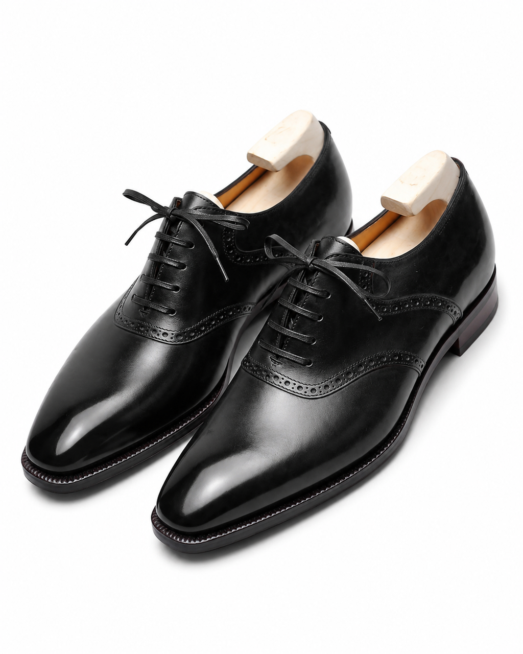Height Increasing Eterno Black Brogue Oxford Shoes