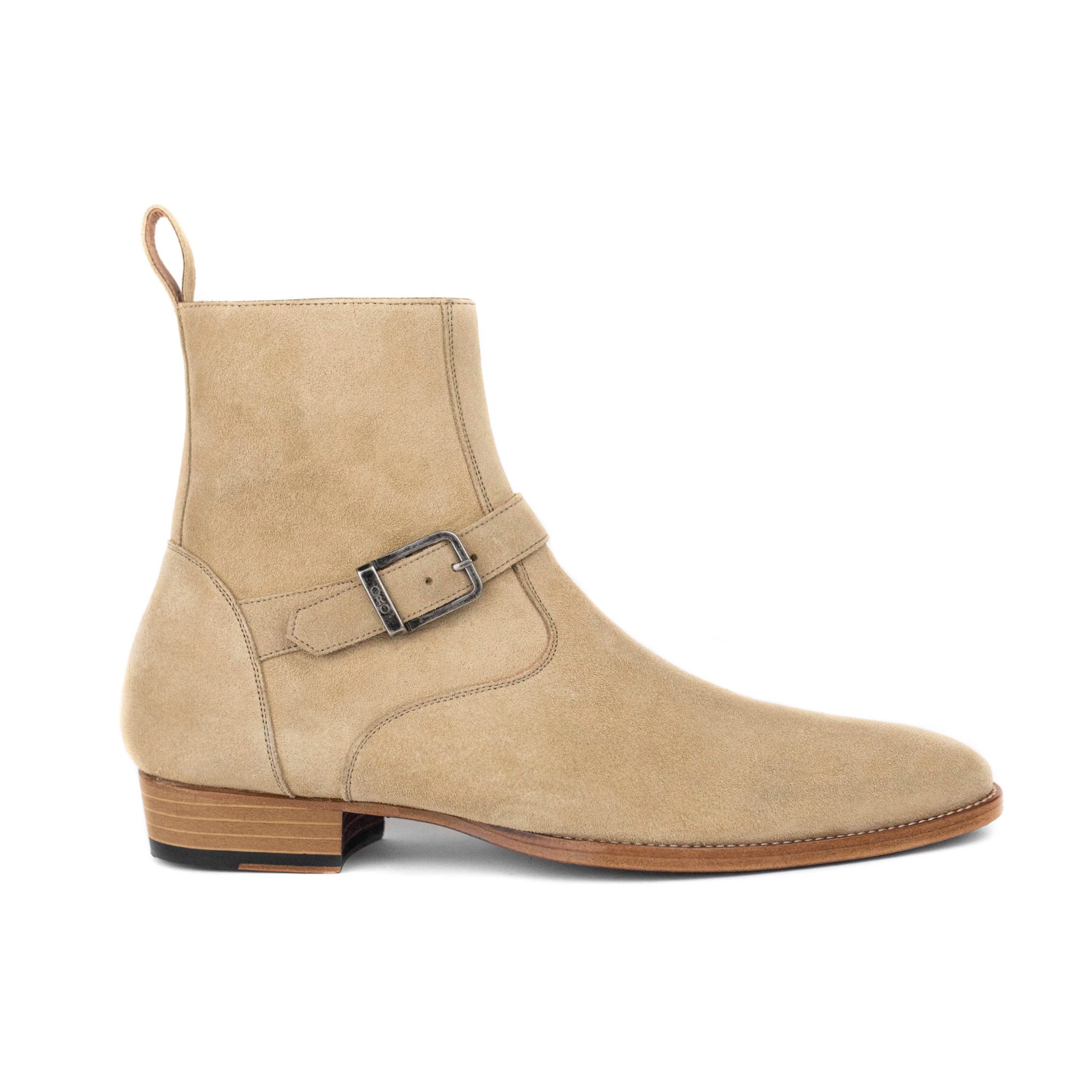 Height Increasing Ravello Beige Suede Jodhpur-Style Boots