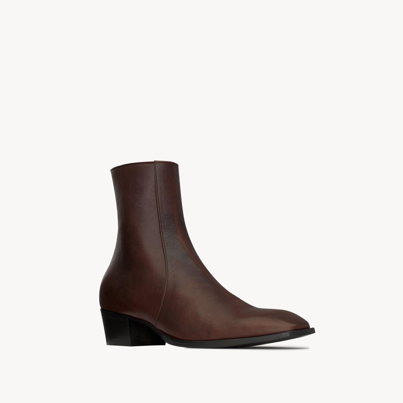 Height Increasing Bellagio Dark Brown Leather Zip Boots