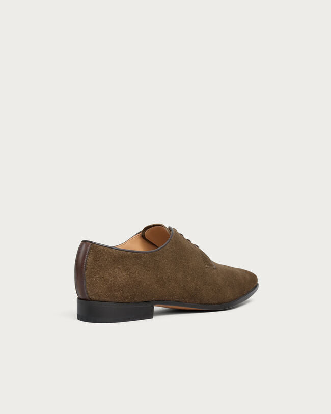 Olive Suede "Monteluce" Derby Shoes