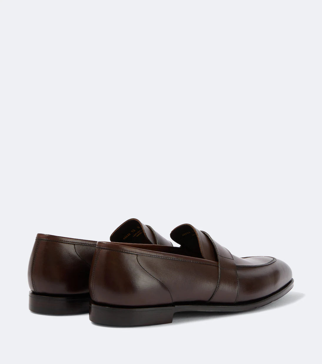 Dark Brown Leather "Torvani" Penny Loafers