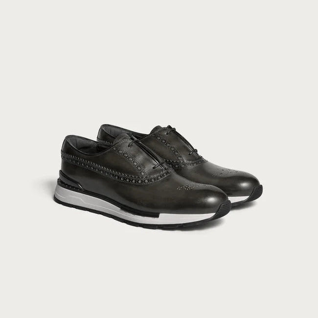 Olive Leather "Torcello" Hybrid Wingtip Sneakers