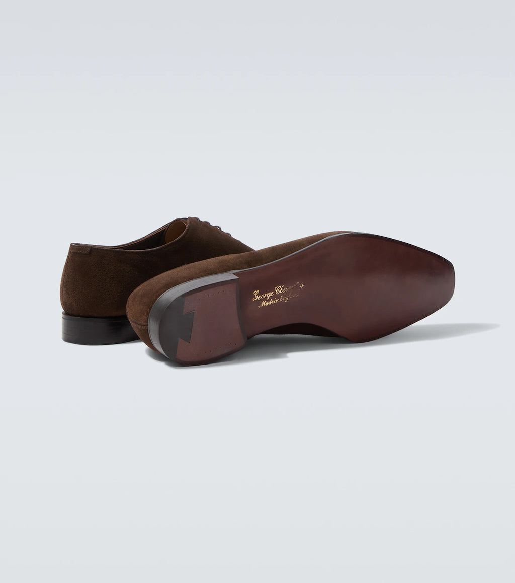 Height Increasing Dark Brown Suede "Montoro" Wholecut Oxford