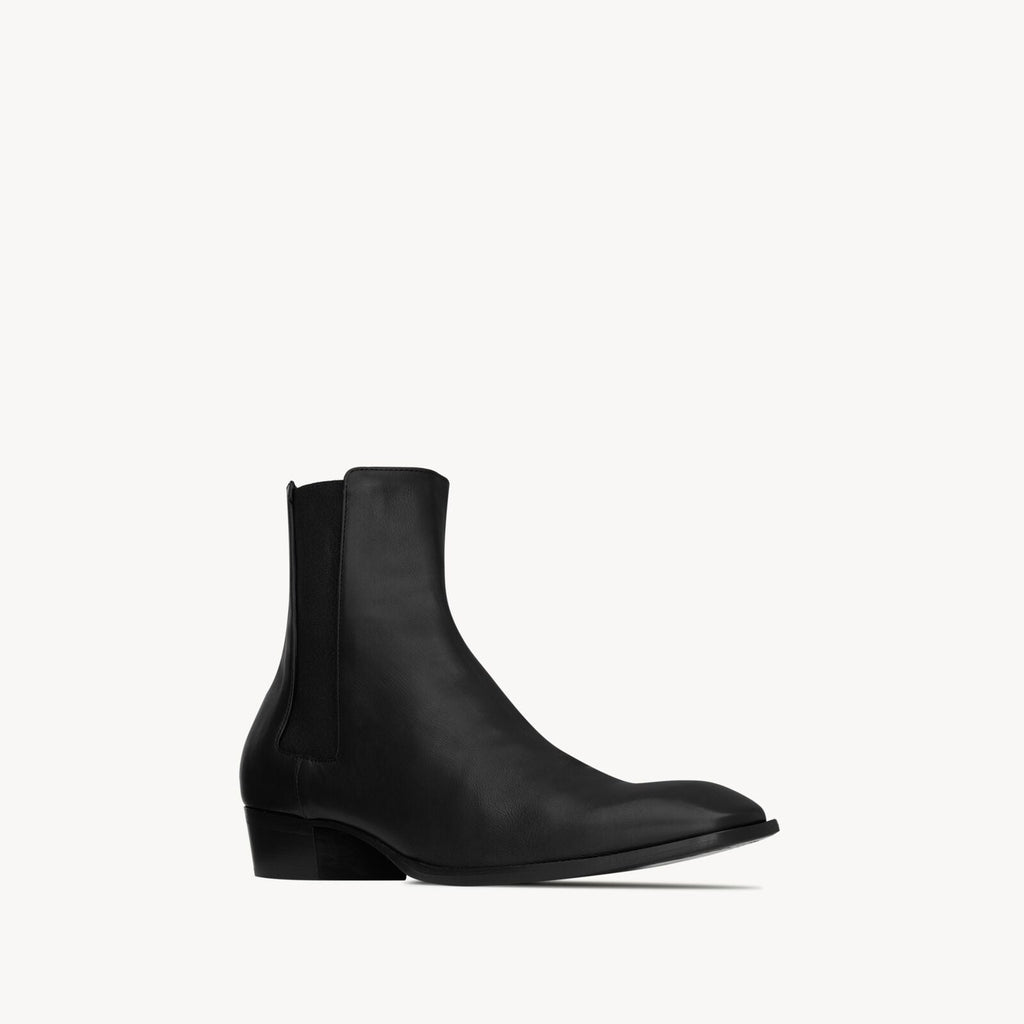 Height Increasing Aurelio Black Leather Chelsea Boots
