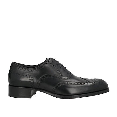 Black Leather "Bellarco" Wingtip Oxfords