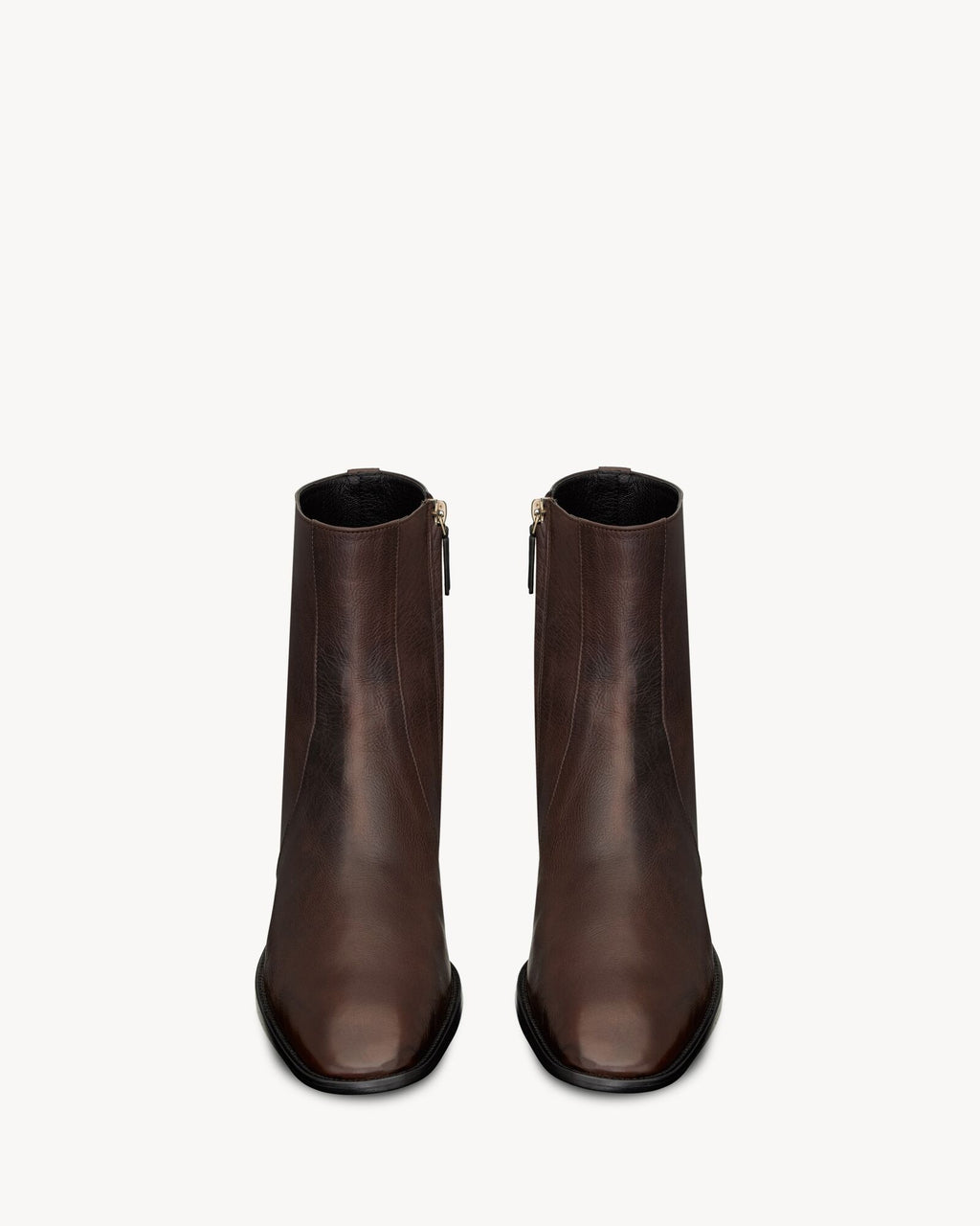 Dark Brown Leather "Bellagio" Zip Boots