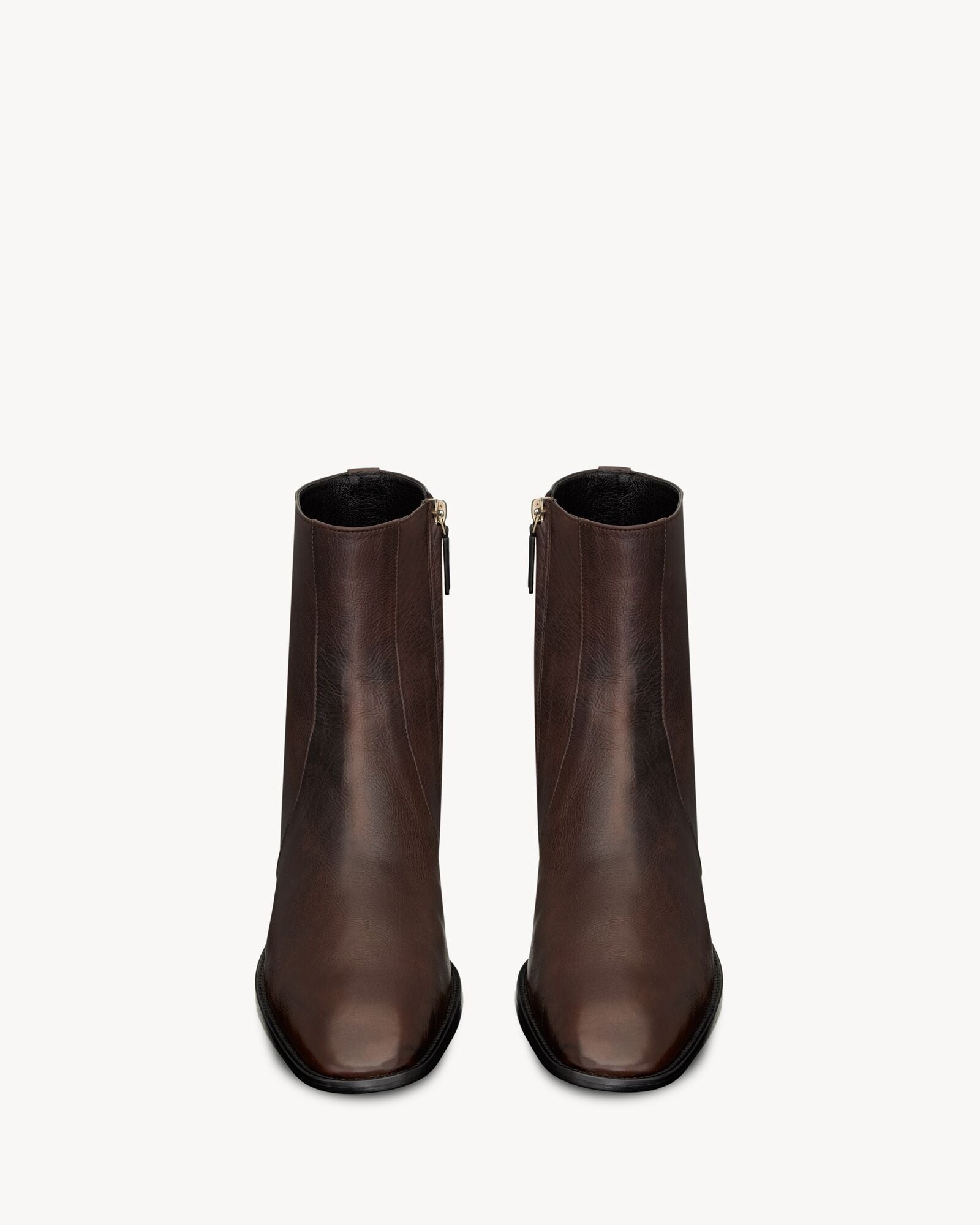 Height Increasing Bellagio Dark Brown Leather Zip Boots