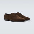 Dark Brown Suede "Montoro" Wholecut Oxfords