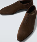 Height Increasing Dark Brown Suede "Montoro" Wholecut Oxford