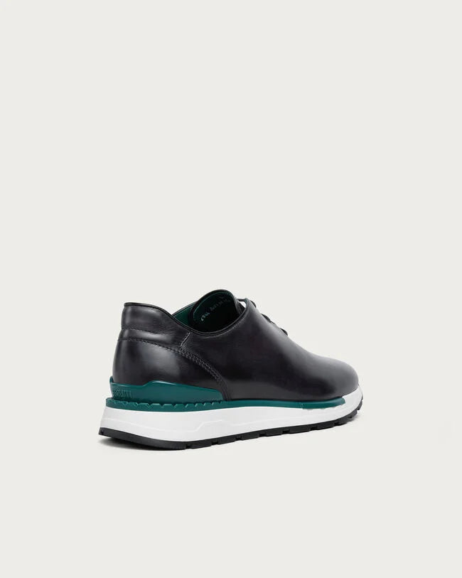 Black Leather "Castelmo" Hybrid Dress Sneakers