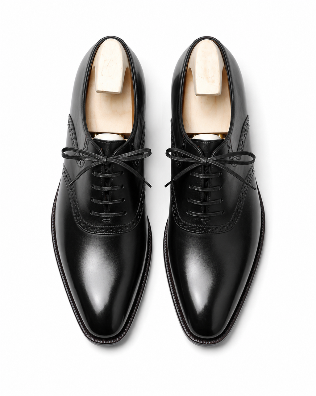 Height Increasing Eterno Black Brogue Oxford Shoes