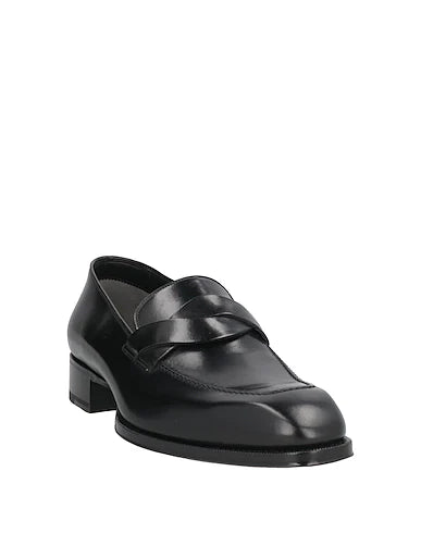 Height Increasing Serafino Black Leather Penny Loafers