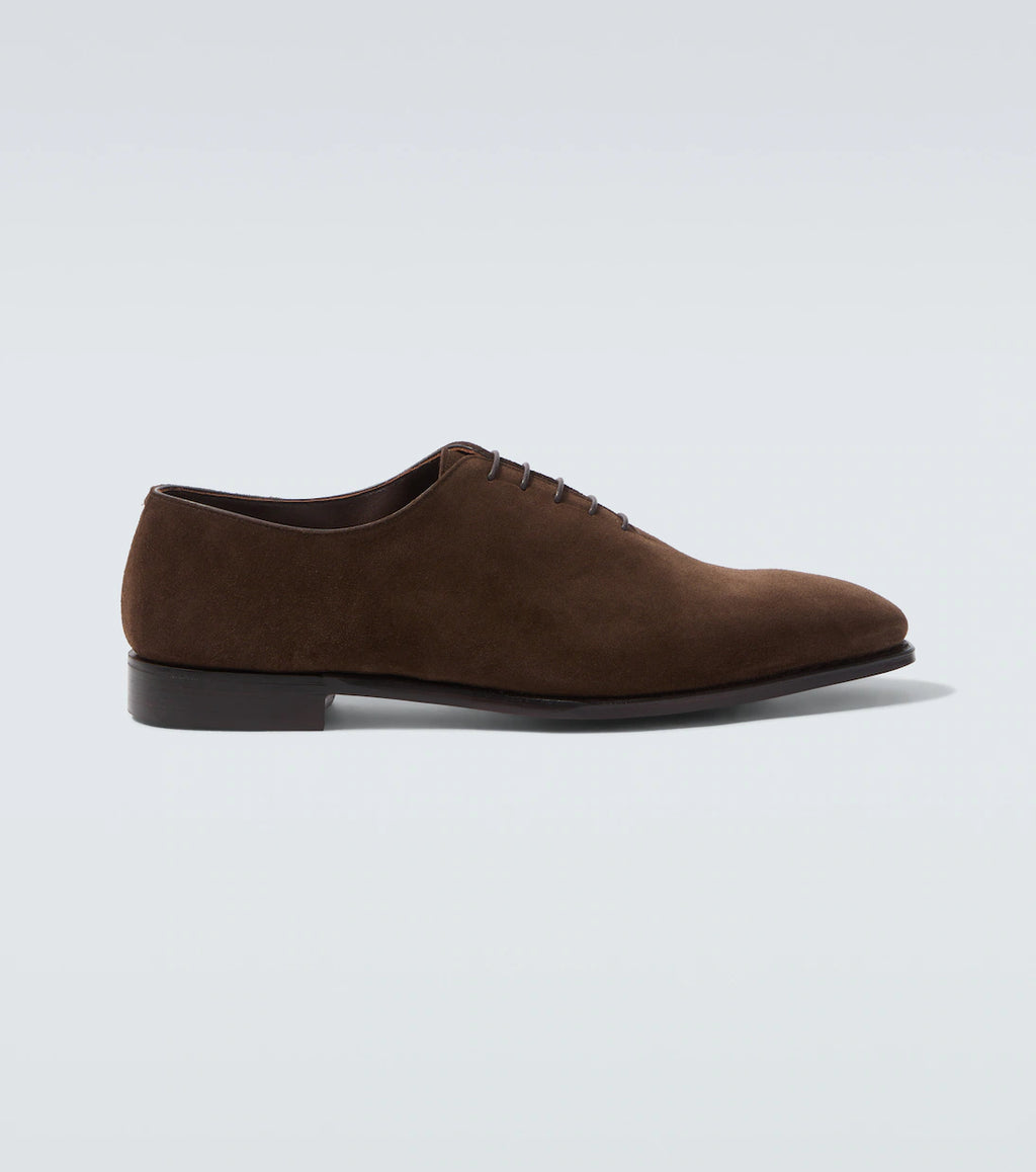 Height Increasing Dark Brown Suede "Montoro" Wholecut Oxford
