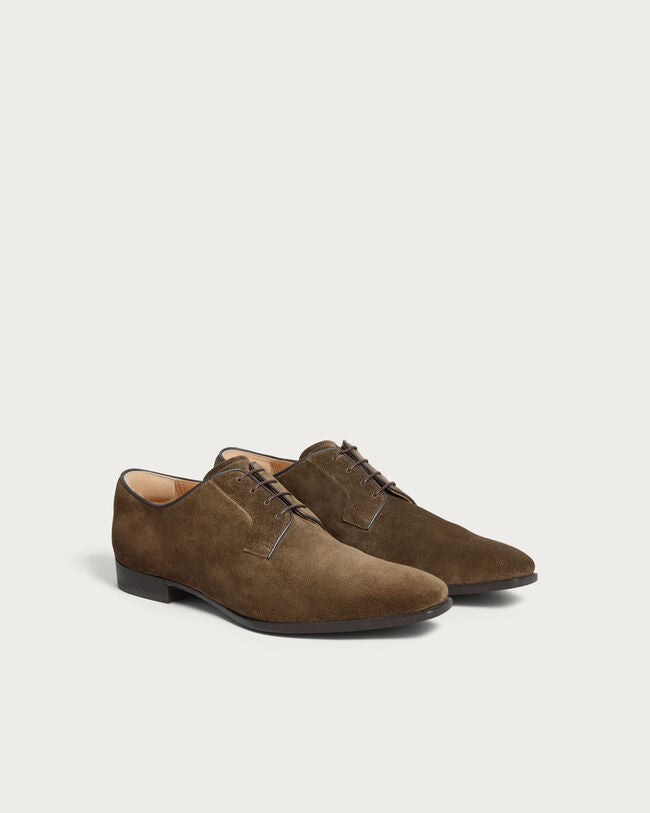 Olive Suede "Monteluce" Derby Shoes
